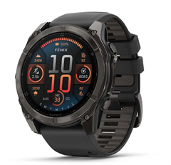 GARMIN - Fenix8 – 51 mm, AMOLED Sapphire, Carbon grey DLC s Black/Grey silikon